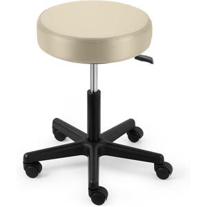JMU Rolling Stool Heavy Duty 400lb with Wheels,PVC Leather Large Seat Stool,Adjustable Height for Medical Tattoo Office Lab Dentists Healthcare (Moco Beige)