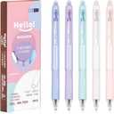 5 Pcs Erasable Gel Pens Retractable Erasable Pens 0.5mm Black Ink Smooth Writing Pen Aesthetic Pen for Women Girls Office School Supplies (5Pcs Black Ink)