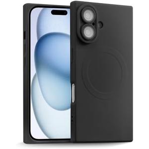 ZhyzRhsm Designed for iPhone 16 Case Silicone Compatible with Magsafe, Camera Lens Protector, Military Grade Shockproof Protective, Rectangle Magnetic Phone Case for iPhone 16 Black
