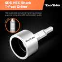 TovxTuke SDS HEX Shank T-Post Driver for T Posts, 3 Inch Diameter Head, Compatible with SDS-HEX Jack Hammers and Demolition Hammers, for Driving T Posts, Fence Posts and Ground Rods