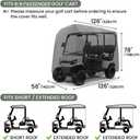 Golf Cart Cover , All-Weather Protection Golf Cart Rain Covers, UV Resistant with Windproof Buckle Golf Cart Accessories (Fits for Club Car, for EZGO, for Yamaha), 4/6 seats (126″ L x 56″ W x 78″ H)