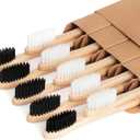 NUDUKO Bamboo Toothbrushes Biodegradable Toothbrush 10 Pack - Eco-Friendly, Natural Wooden Tooth Brush, BPA Free Travel Size Organic Soft Bristle Toothbrush, Soft Toothbrushes for Adults (Black&white)
