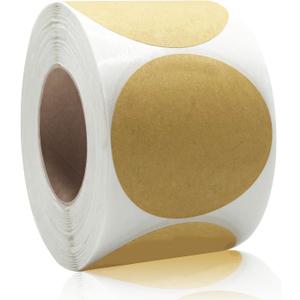 2" Kraft Canning Labels - 500 Pcs Round Jam & Jelly Jar Labels for Pantry, Spices & Bottles (Brown_blank)