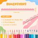 LEIFIDE Set of 2 Magnetic Art Display for Kids,Scalloped, Pink, 28''x1.5''