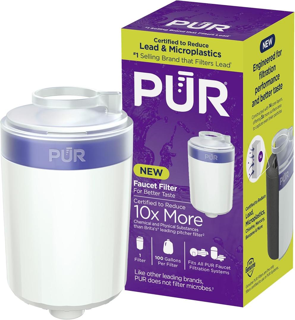 PUR Water Filter Replacement for Faucet Filtration Systems (1 Pack) Compatible with all PUR Faucet Filtration Systems