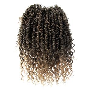 Boho Crochet Passion Twist Hair Pre looped, 10 Inch Goddess Passion Twist Crochet Hair with Curly Ends 8 Packs(8 PCS/88 STRANDS, T27#)