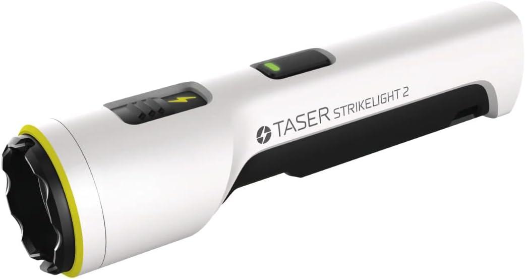 TASER StrikeLight 2 Rechargeable Self-Defense Flashlight with Painful 10 C Stun Charge | Portable, Lightweight Protection for Running, Jogging, Pet Walking, Camping, Hiking, and Outdoors (White)