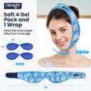 NEWGO Wisdom Teeth Ice Pack Head Wrap Jaw Ice Pack for Face Oral Surgery Pain Relief, Face Ice Wrap with 4 Hot/Cold Packs for Facial, Chin, Jaw (Blue)