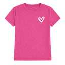 SweatyRocks Women's Short Sleeve Heart Print Tops Summer Casual Trendy T Shirts Cute Graphic Tees Hot Pink Small