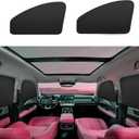 Window Sun Shade Car Curtains - Side Thiken Sun Shades Magnetic 100% Block Light Car Window Covers with Cooler Feeling (Black, front-T-2pcs)