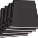 YUREE Notebook Spiral Journal Lined, A5, 100gsm Thick Paper & Hard Kraft Cover, 60 Sheets (120 Pages), 8.4" x 6", Gray, 4 Pack