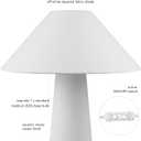 Novogratz x Globe 18" Ceramic Table Lamp, Matte Cream, Off-White Tapered Fabric Shade, in-Line Rocker Switch, 5 Ft. Clear Cord, Home Office, Desk, Living Room
