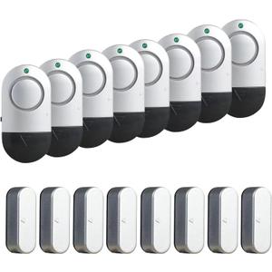 Window Alarm Sensors, Door Alarms for Home Security,120 DB Pool Door Alarm for Kids Safety (8 Pack)