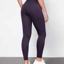 ODODOS Tummy Control Full Length Compression Leggings with Inner Pocket for Women, 28" High Waist Workout Running Yoga Pants, Dark Purple, X-Large