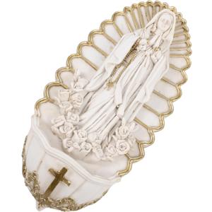 Yardenfun Holy Pool Pendant Ceramic Holy Water Font Religious Medal Gifts Holy Water Storage Font Church Wall Hanging Decor Holy Water Font for Church Living Room Holy Water Font Decor
