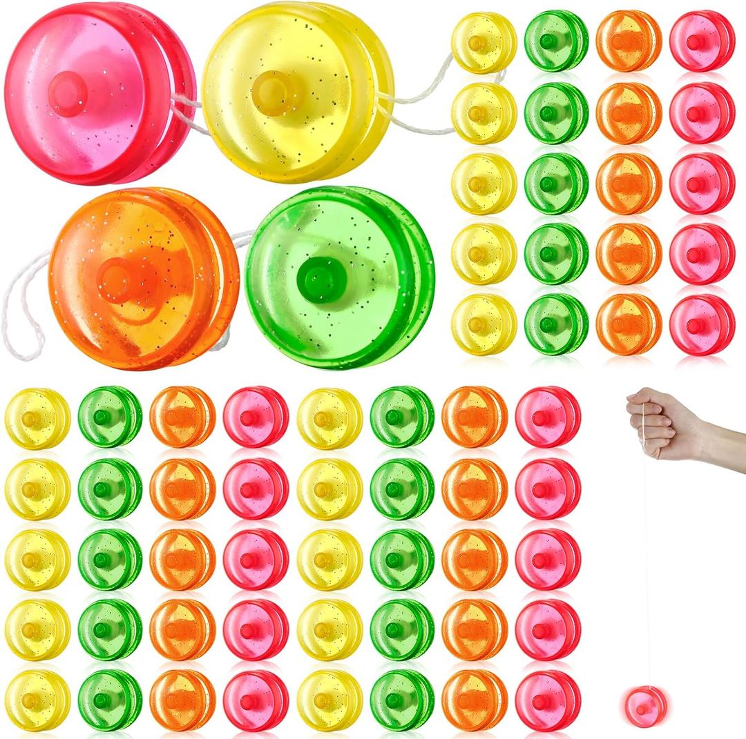 Soulchen 120 Pcs Mini Yo Yo Assorted Colors Yoyo Bulk Party Favors for Adults Party Supply Prizes Goody Bag Fillers Activities Gifts, 4 Colors