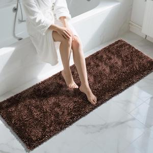 Yimobra Long Bathroom Rugs Runner 70x24 Inch, Extra Thick Soft Absorbent Chenille Bath Mat, Non Slip Machine Washable, Quick Dry Bath Rugs for Bathroom Floor, Tub and Shower, Brown