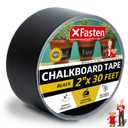 XFasten Black Chalkboard Tape Removable, 2-Inch x 30-Foot, Black, Smudge Resistant Sticky Chalkboard Label Duct Tape
