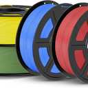 JAYO PLA 3D Printer Filament Bundle 4.4KG, PLA Filament 1.75mm Bulk, Dimensional Accuracy +/- 0.02mm, 4 Pack 1.1kg Spool (Cherry Red,Pri-Yellow,Pri-Cyan,Olive Green)