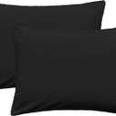 iMaylex Soft 100% Egyptian Cotton Zipper Pillow Case, Cozy and Lightweight Pillowcase, Set of 2, Black, Standard, 20" x 26"