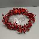 Artificial Red Berry Christmas Garland Faux Fireplace Garland Fake Hanging Garland Indoor Outdoor Wedding Arch Home Garden Party Fireplace Wall Decor (Red)