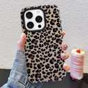 J.west Compatible with iPhone 14 Pro Max Case 6.7 inch with 2 Pack Tempered Glass Screen Protectors Cute Animal Leopard Hybrid Cover for Girls Women Aesthetic Protective Phone Cases Cheetah