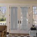 H.VERSAILTEX Linen Sidelight Curtains Light Filtering Semi Sheer French Door Panels 72 Inches Long Natural New Dove Curtains for Front Glass Door Back Doors Entry Door 1 Panel