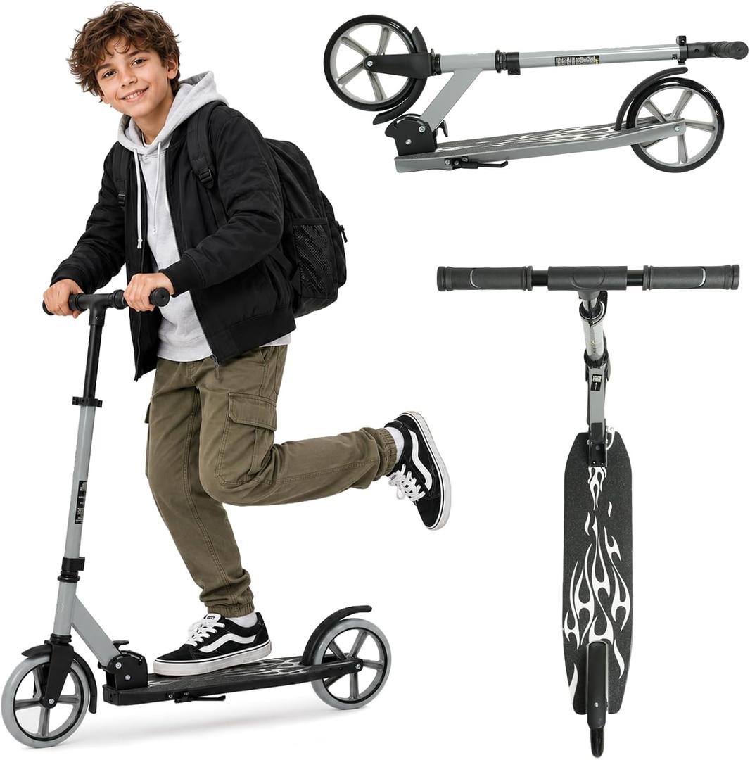 Rahmory 8" Kick Scooter for Kids Ages 8+, Teens & Adults, 2-Wheel Scooter