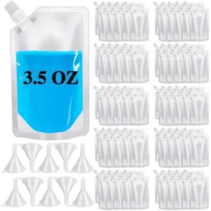 22 Pcs Plastic Flasks,3.5 Oz Reusable Drink Pouches,Leak-Proof Food Grade Plastic for Travel Outdoor Sports Concerts Events