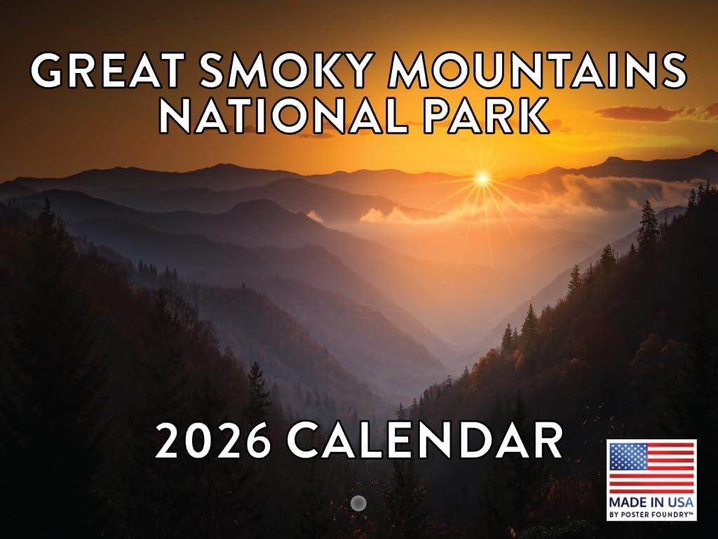 Great Smoky Mountains Calendar 2026 Tennessee Blue Ridge Monthly Wall Calender 12 Month | American Made In The USA