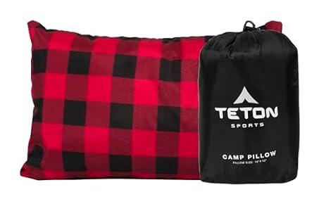 TETON Sports Camp Pillow; Great for Travel, Camping and Backpacking; Washable, Black