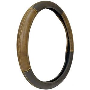 Custom Accessories 33122P Black and Brown Custom Grip Steering Wheel Cover