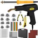 100W Upgraded Plastic Welder Kit,1000PCS Hot Stapler Plastic Repair Kit For Car Bumper Crack Repair, Plastic Welding Kit With Plastic Iron,Plastic Rods,Mesh,Abrasive Paper,Aluminum Tape(BLACK)