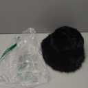 Valpeak Womens Winter Hat Knitted Mink Real Fur Hats with Fox Brim (1, Black)