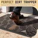 Yimobra Outdoor Mats for Front Door 29.5x17, Stops Mud & Dirt at Entrance, Fits Garage & Patio, All-Weather Waterproof Non Slip Outdoor Indoor Welcome Mat, Brown