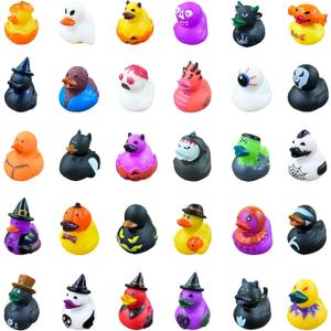 30Pcs Halloween Rubber Ducks,Bath Toys Assorted Duckies (2") for Kids Trick or Treat Bags,Rubber Ducks for Jeep Ducking,Halloween Goodie Bags,Halloween Party Favors