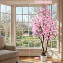 Artificial Cherry Blossom Tree, 7FT Tall Artificial Tree with White Pot, Pink Fake Sakura Flower Tree, Faux Silk Plants for Home, Living Room, Wedding, Garden, Balcony, Hotel Decoration