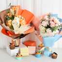 BEISHIDA 20 PCS Orange Floral Wrapping Paper-Matte Waterproof Flower Wrapping Paper Bouquet for Florist Supplies, DIY Crafts, Gift Packaging, Wedding, Birthday Gift