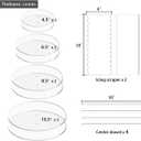 Acrylic Cake Disc, Round 4.5/6.5/8.5/10.5 Inch Acrylic Cake Disk Set, Includes Comb Scrapers,Dowel Rods,Icing Scraper,Cake Acrylic Discs for Icing 4 Tier Cakes