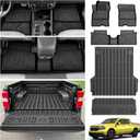 KUST Floor Mats Truck Bed Mat for 2022-2025 2026 Ford Maverick Accessories (Hybrid Only), All Weather Floor Liners & 4.5FT Bed Liner & Tailgate Mat, Full Set Truck Mats TPE Rubber, Raised Edge
