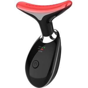 Red-Light-Therapy-for-Face and Neck, 7 Color Light Based Facial Massager, Portable Skin Care Tool (Black)