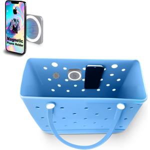 Magnetic Phone Holder for Bogg Bag – Bogg Bag Phone Holder & Accessories Insert, Secure Attachment for Simply Southern & Beach Tote Bags, Compatible with iPhone & Android(Grey)