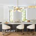 Large Gold Sputnik Chandelier 39in 12-Light Frosted Glass Chandelier Light Fixture Mid-Century Modern Molecular Chandeliers for Living Room Dining Room Foyer Kitchen Bedroom