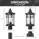 Darkaway 2 Pack Large Outdoor Post Lights Lamp Posts Outdoor Lighting, 17inch Aluminum Post Lights Outdoor Light Fixtures with Water Ripple Glass for Patio Yard Garden