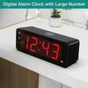 KWANWA Digital Alarm Clock with Large 1.8" LED Display, Battery Operated, 3-Level Adjustable Brightness, Loud Alarm with Snooze, 12/24H Format, Easy to Read for Bedroom, Seniors, Kids, Heavy Sleepers