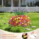 INQCMY Artificial Flowers for Outdoors Spring Summe 14 Bunches UV Resistant Silk Fake Plants Outside Indoor Lavender Ferns for Home Decor Patio Garden Back Yard Front Porch