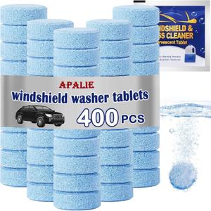 400 Pieces Car windshield washer fluid Concentrated Clean Tablets, Windshield Wiper Fluid (Winter: Use With De-icer or Methanol)