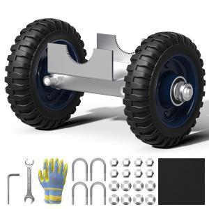 Rolling Gate Wheels Double U-Bolts Sliding Gate Carrier Heavy Duty Gate Wheel for Metal Tube Gates Sliding Gates Driveway Chain Link Fence (6" 550lb Capacity Adjustable Wheel Carrier)