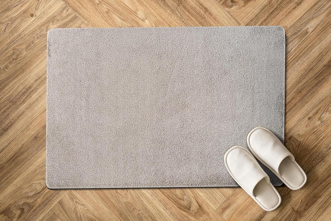 Luul Home Non Slip Solid Area Rug Gray 2x3 Rubber Back Soft Doormat Rugs for Living Room Kitchen Bedroom and Hallway Stain Resistant Washable Easy Cleaning Non Shedding Carpet Gray 2 x 3