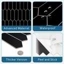 SUNWINGS 10-Sheet Long Hexagon Peel and Stick Backsplash, 12" x 11.22" Picket Black Stone Composite Self-Adhesive Wall Mosaic Tile for Kitchen Bathroom